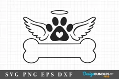 Pet Memorial Angel Wings, Dog Paw SVG, Pet Memorial SVG file Product Image 2
