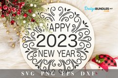 Happy New Year SVG|new year round sign Product Image 1