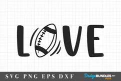 Football design svg|Lettering love with football ball svg Product Image 2