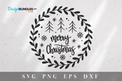 Merry Christmas SVG Design|Round sign svg file Product Image 2