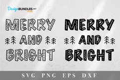 Merry and Bright SVG Cut Files - Christmas SVG Design Product Image 2