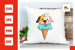Cute puppy ice cream SVG, kawaii ice cream clipart Product Image 1