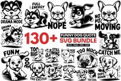 Funny Dog SVG Bundle, Cartoon Puppy Quotes, Dog sayings svg Product Image 1