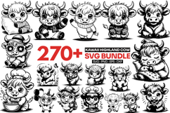 Kawaii Highland Cow SVG Bundle Product Image 1