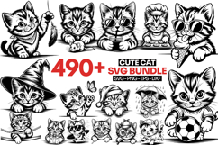 Kawaii Cat SVG Bundle, Kitten Clipart Product Image 1