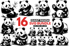 Giant Panda SVG Bundle, Whimsical Funny Product Image 1