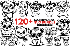 Kawaii Teddy Bear SVG Bundle Product Image 1