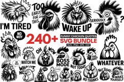 Funny Chicken SVG Bundle, Sarcastic Farm Quotes, Rooster Hen Product Image 1