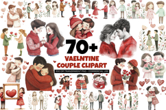 Couple Love Valentine Day Clipart Bundle PNG Product Image 1
