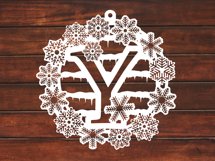 Christmas snowflake SVG Letter Y Product Image 3