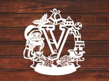 Christmas Santa Elements SVG Letter V Product Image 3