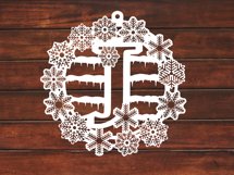 Christmas snowflake SVG Letter J Product Image 3