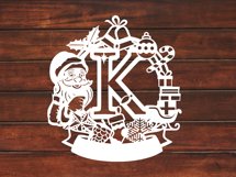Christmas Santa Elements SVG Letter K Product Image 3