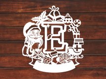 Christmas Santa Elements SVG Letter E Product Image 3