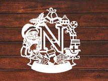 Christmas Santa Elements SVG Letter N Product Image 3