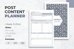 Post Content Planner Colorful Printable template in 3 different sizes.
