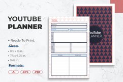 YouTube Planner Colorful Printable Template in 3 different sizes.