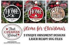 Home For Christmas THREE ORNAMENT SET, laser ready SVG FILE Product Image 1