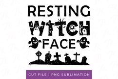 Resting Witch Face PNG Sublimation | Halloween Cricut Product Image 1