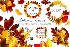 Autumn leaves frames bundle| Wreath clipart|Fall sublimation Product Image 1