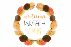 Autumn leaves wreath clipart. Sublimation PNG Product Image 1