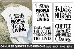 Nurse Quotes SVG Bundle , Nurse Shirt &amp; Craft Designs Product Image 4