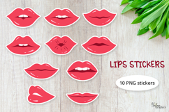 Lip Stickers | Valentine's Day Printable Stickers PNG Product Image 1