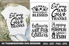 Thanksgiving Quotes SVG, Thanksgiving Shirt &amp; Craft Designs Product Image 1