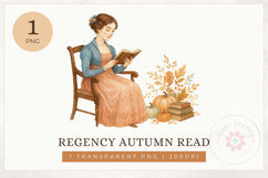 Vintage Romantic Lady Clipart Regency Fall Bookish PNG Product Image 1