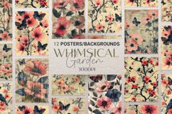 Vintage Whimsical Garden 12 Digital Papers/Posters Product Image 1