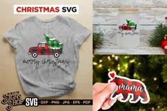 Christmas Truck Snow | Christmas SVG | Buffalo Plaid Product Image 1