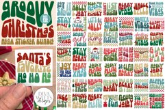 Groovy Christmas Mega Sticker PNG Bundle | 50 Designs Product Image 1