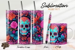 Dia de Muertos Sublimation Mini Kit | PNG Tumbler, mug, pen Product Image 1