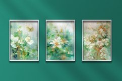 Teal and Gold Flowers, Posters, Backgrounds and Junk Journal Product Image 3