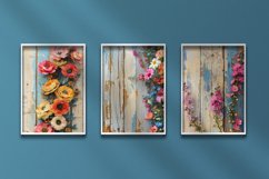 Flowers on Rustic Wood 12 Digital Papers/Posters Product Image 6