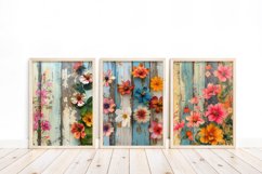 Flowers on Rustic Wood 12 Digital Papers/Posters Product Image 5