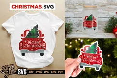 Merry Christmas Truck | Buffalo Plaid | Christmas SVG Product Image 1
