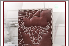 Taurus in the hoop passport cover hand digitized embroidery Product Image 3