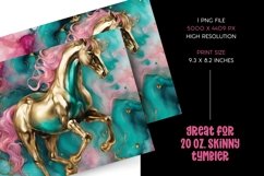 Alcohol Ink Horse Tumbler | 20oz Skinny Sublimation Product Image 9