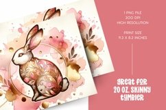 Alcohol Ink Rose Gold Bunny Tumbler Wrap | Boho Sublimation Product Image 6