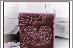 Twins ITH passport cover hand digitized embroidery pattern Product Image 3