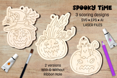 Spooky Time Halloween Ornaments laser Scoring Coloring Kit Product Image 1
