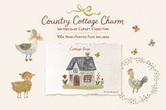 Country Cottage Charm Watercolor Clipart Collection Product Image 1