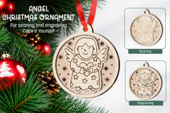 Angel Christmas Ornament Laser Scoring Engraving Glowforge Product Image 1