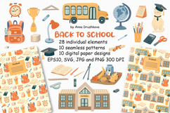 Back to School Clipart &amp; Pattern Product Image 1