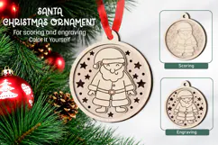 Santa Christmas Ornament Laser Scoring Engraving Glowforge Product Image 1