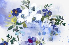 Watercolor Purple &amp; White Orchid Clipart Huge Set Product Image 10