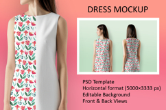 Sleeveless Dress Mockup Front &amp; Back Views PSD Template Product Image 1