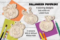 Halloween Pumpkins Ornament Laser Scoring Product Image 1