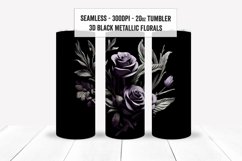 3D Dark Rose Tumbler Wraps, Purple Rose Sublimation Seamless Product Image 1